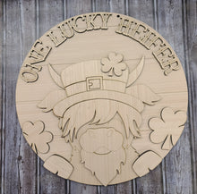 Load image into Gallery viewer, Diy one lucky heifer highland cow door hanger
