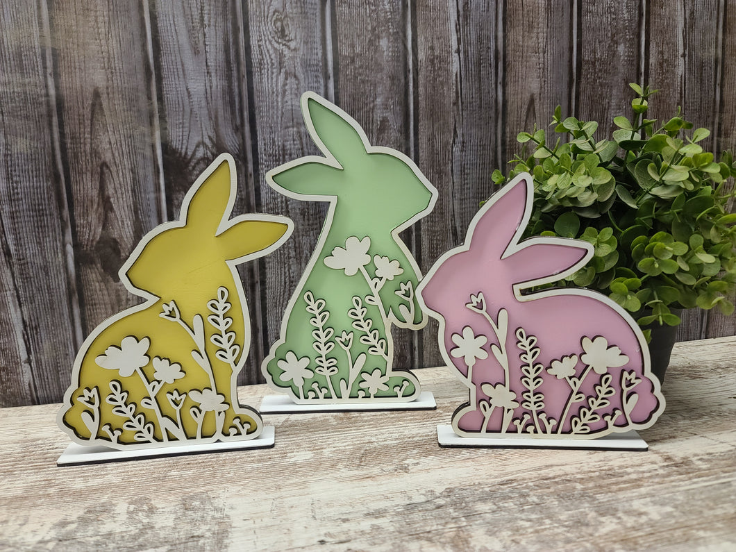 DIY 3 pc floral bunnies