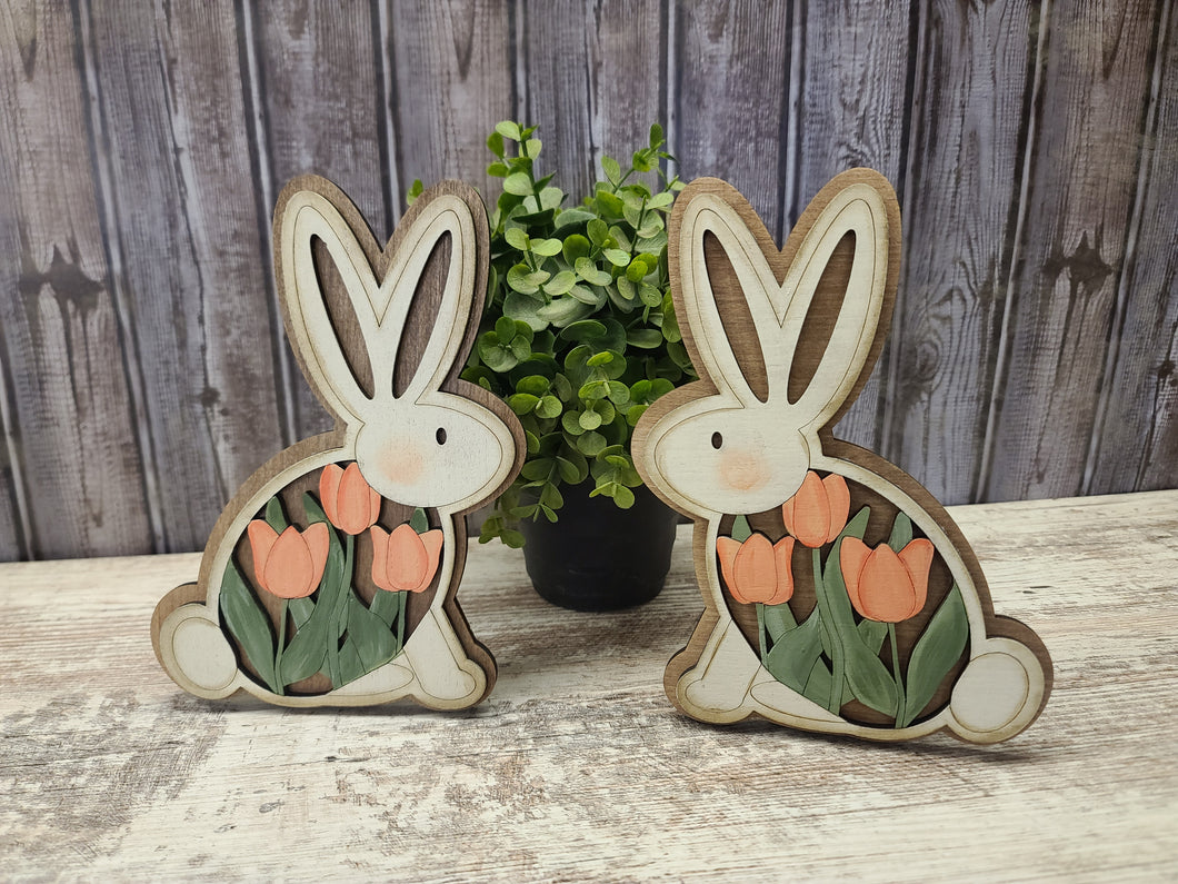Bunny with tulips
