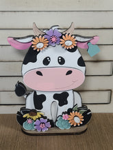 Load image into Gallery viewer, DIY KIT Spotted dairy cow with flowers DIY KIT
