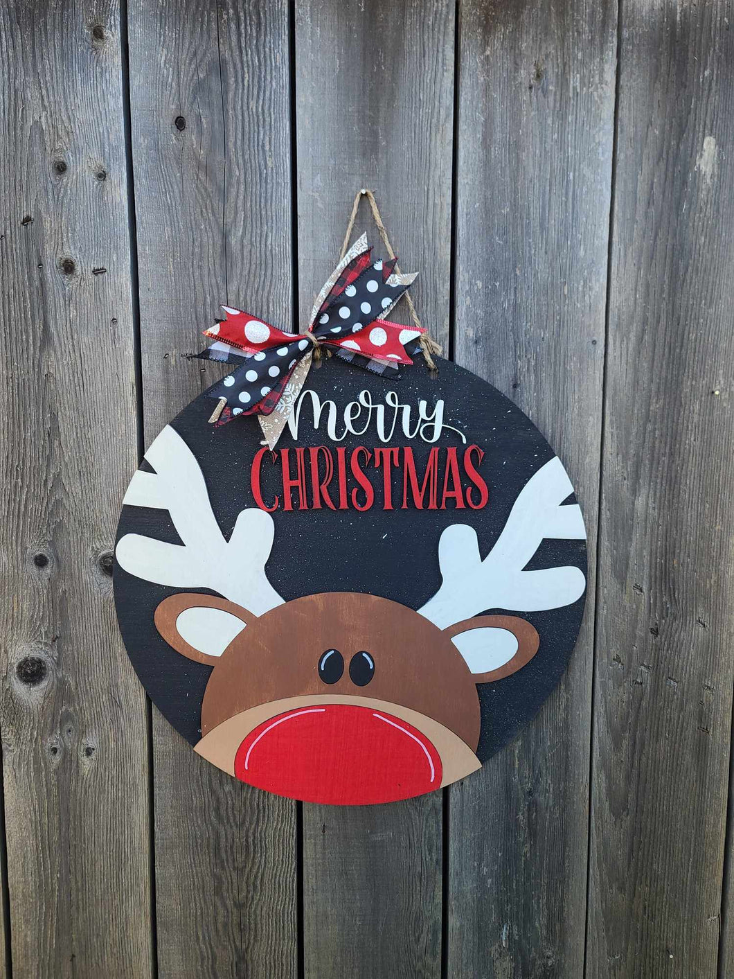 Merry Christmas Deer Door Hanger DIY Kit without supplies