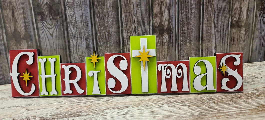 Christmas word block DIY Kit without supplies