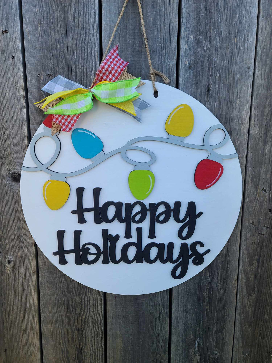 Happy Holiday Bulbs Door Hanger DIY KIT without supplies