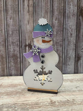 Load image into Gallery viewer, DIY kit with supplies Snowlady snowman votive holder
