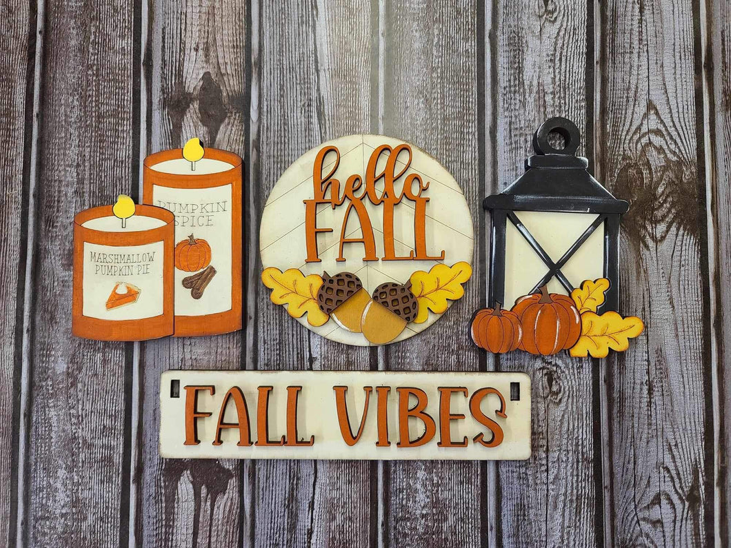 Fall vibes lantern wagon insert