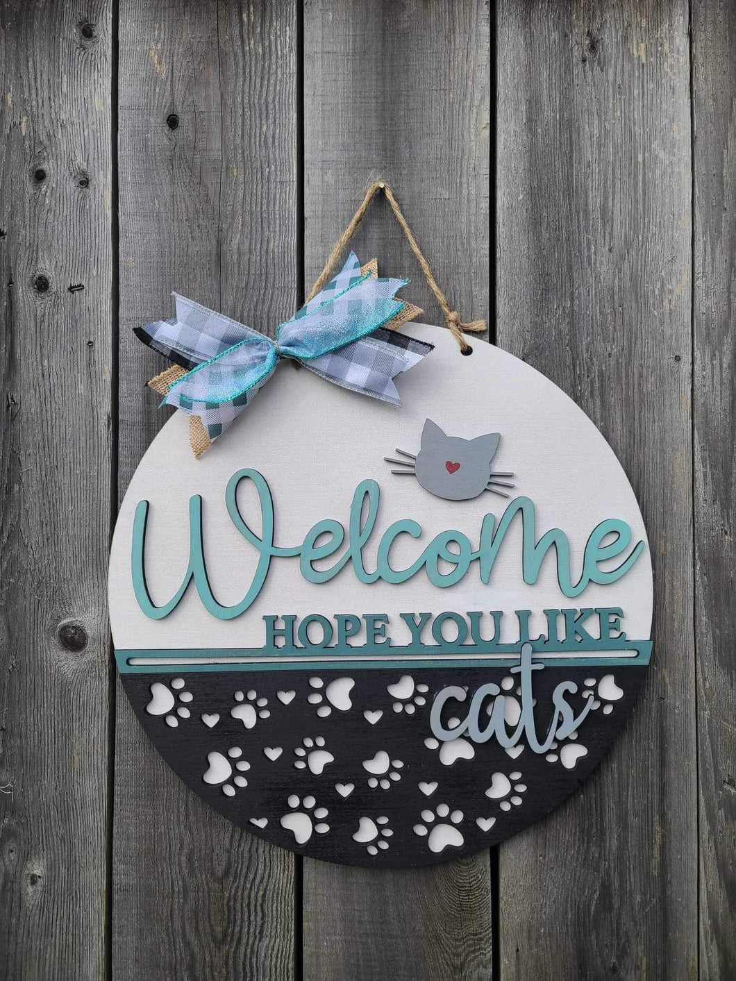 Welcome hope you like cats doorhanger