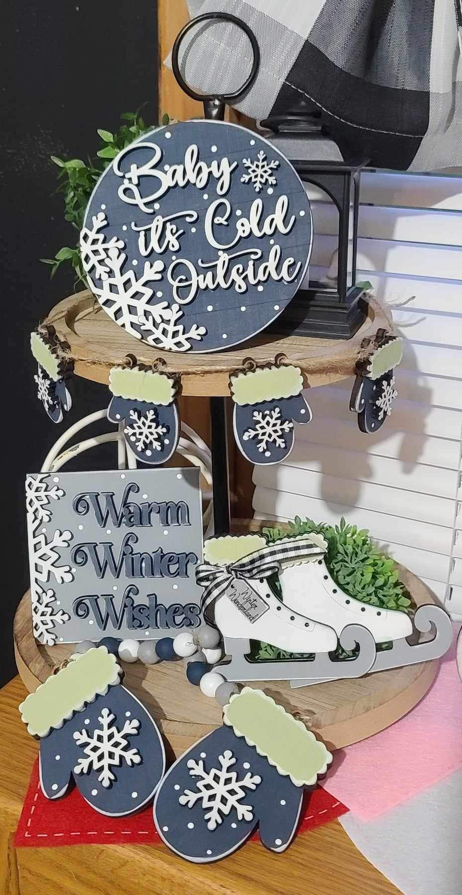 Baby it’s cold outside tier tray set