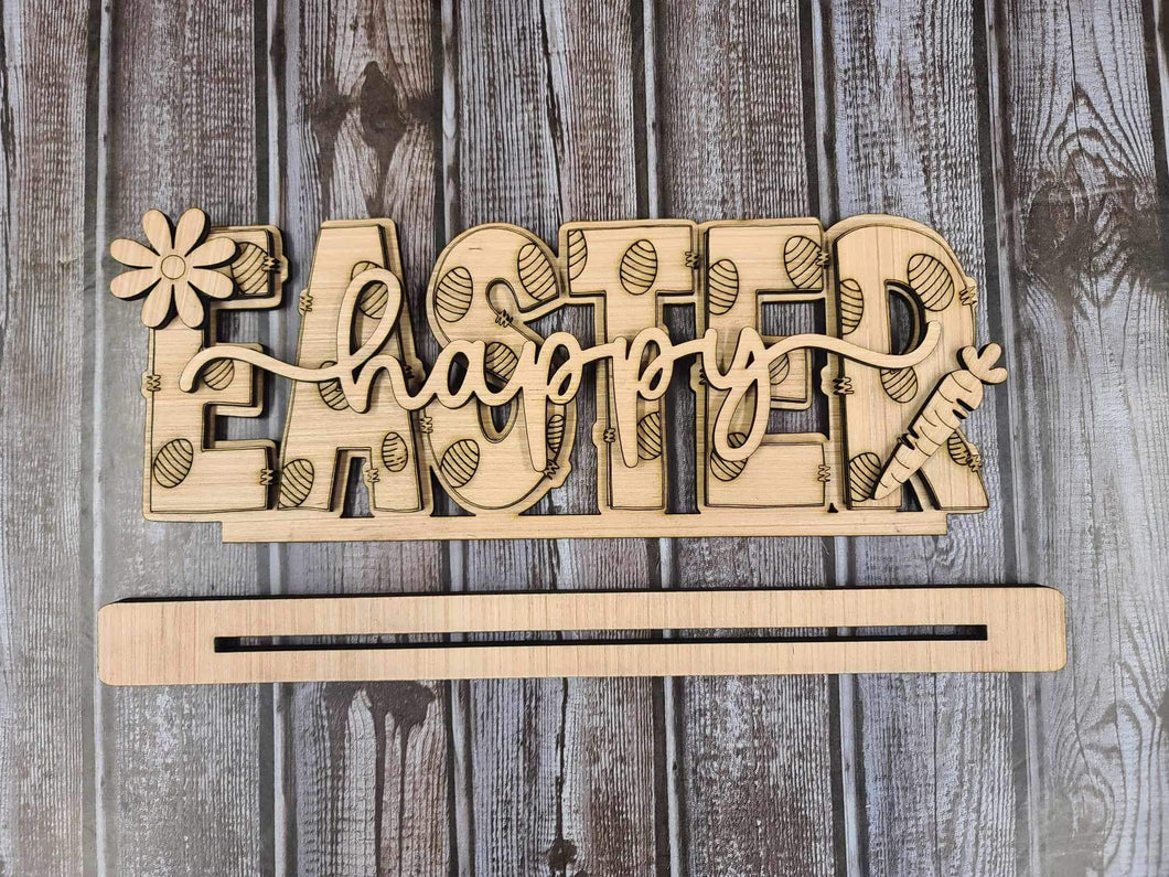 DIY KIT NO SUPPLIES Happy Easter words shelf sitter