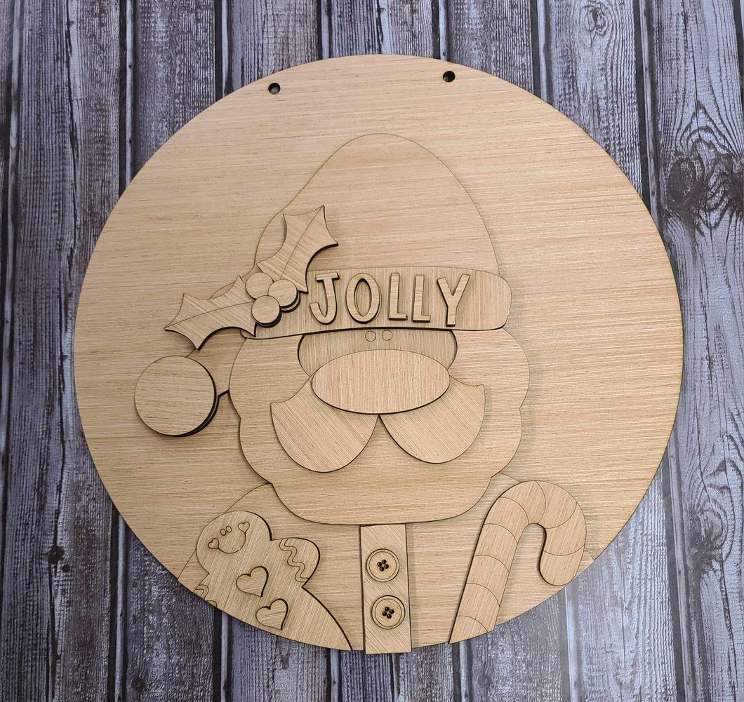 Jolly Santa doorhanger