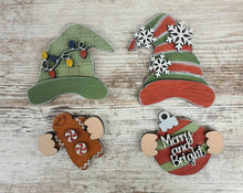 Load image into Gallery viewer, Interchangeable Christmas Gnome insert DIY kit with paint
