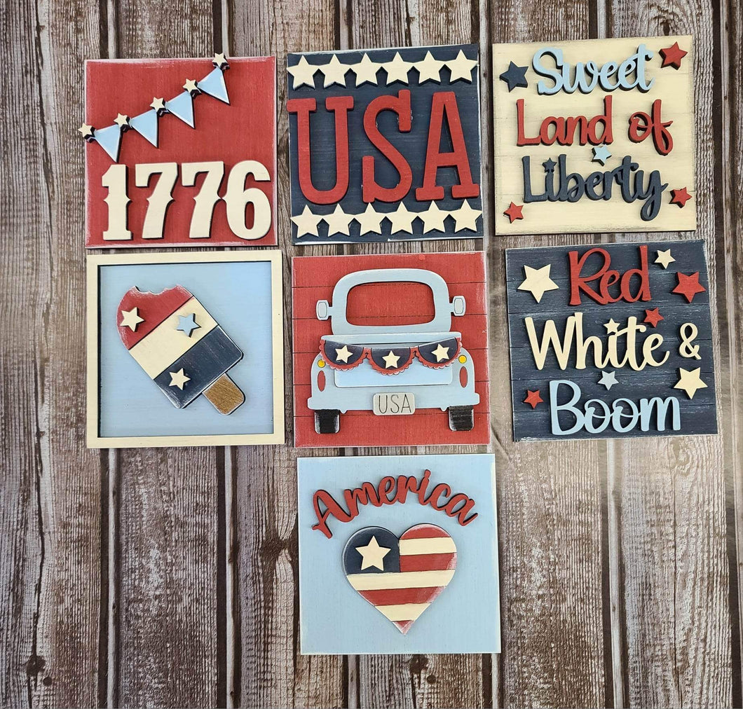 Patriotic interchangeable tiles