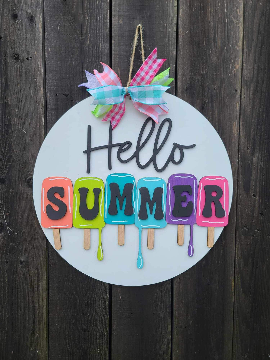 DIY KIT WITHOUT SUPPLIES Hello summer Popsicle door hanger