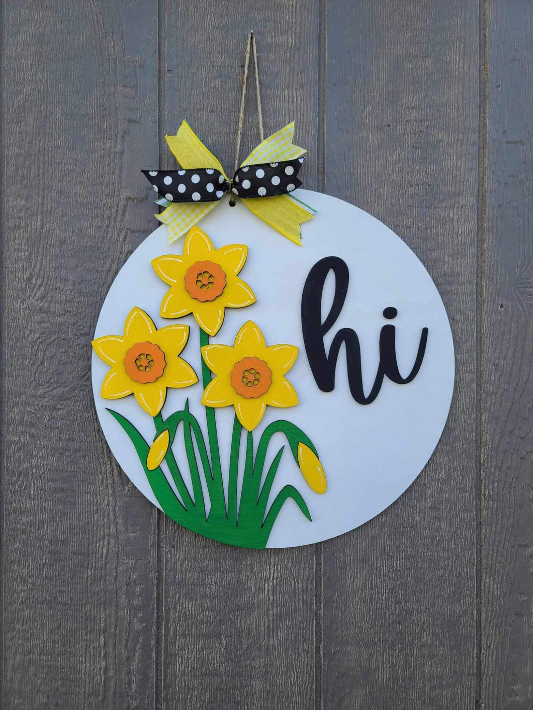 Hi daffodil door hanger DIY KIT with supplies