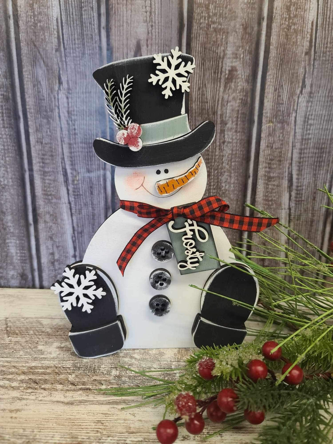 Frosty snowman shelf sitter