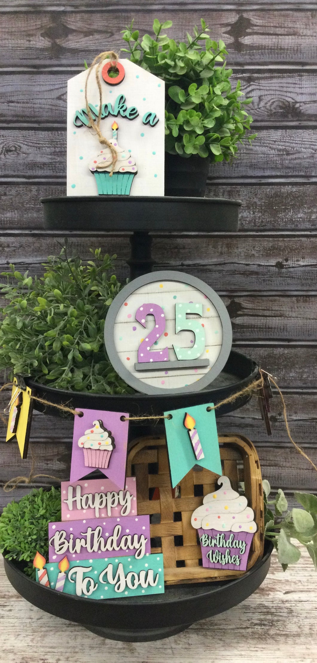 Birthday tiered tray set