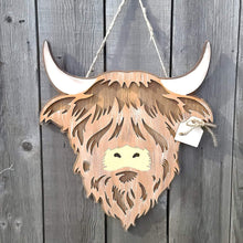 Load image into Gallery viewer, Highland cow doorhanger
