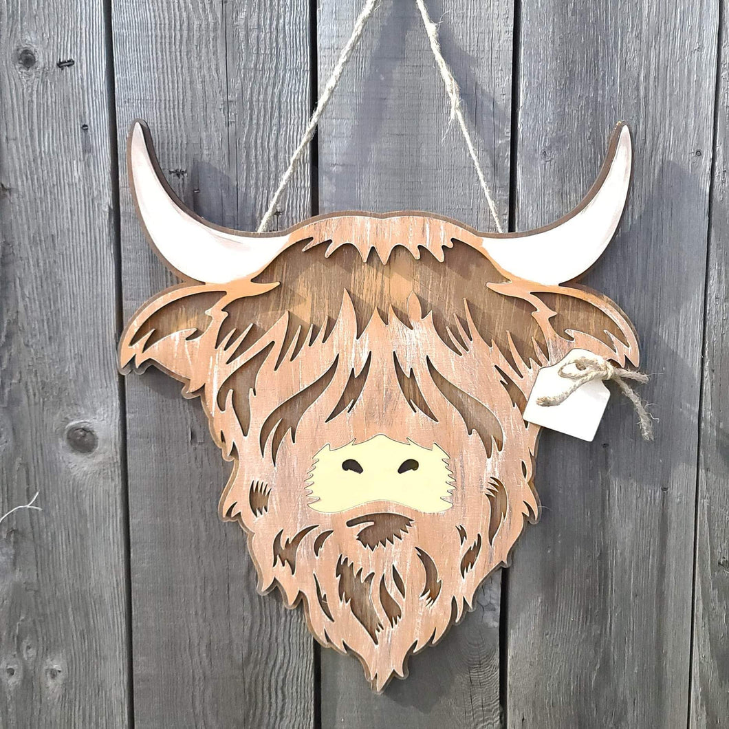 Highland cow doorhanger