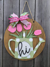 Load image into Gallery viewer, Watering can of tulips doorhanger kit with supplies
