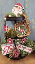 Load image into Gallery viewer, Ho Ho Ho Christmas Tiered Tray set
