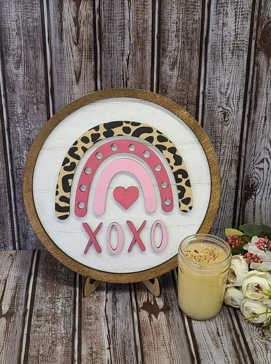 XOXO Leopard print rainbow