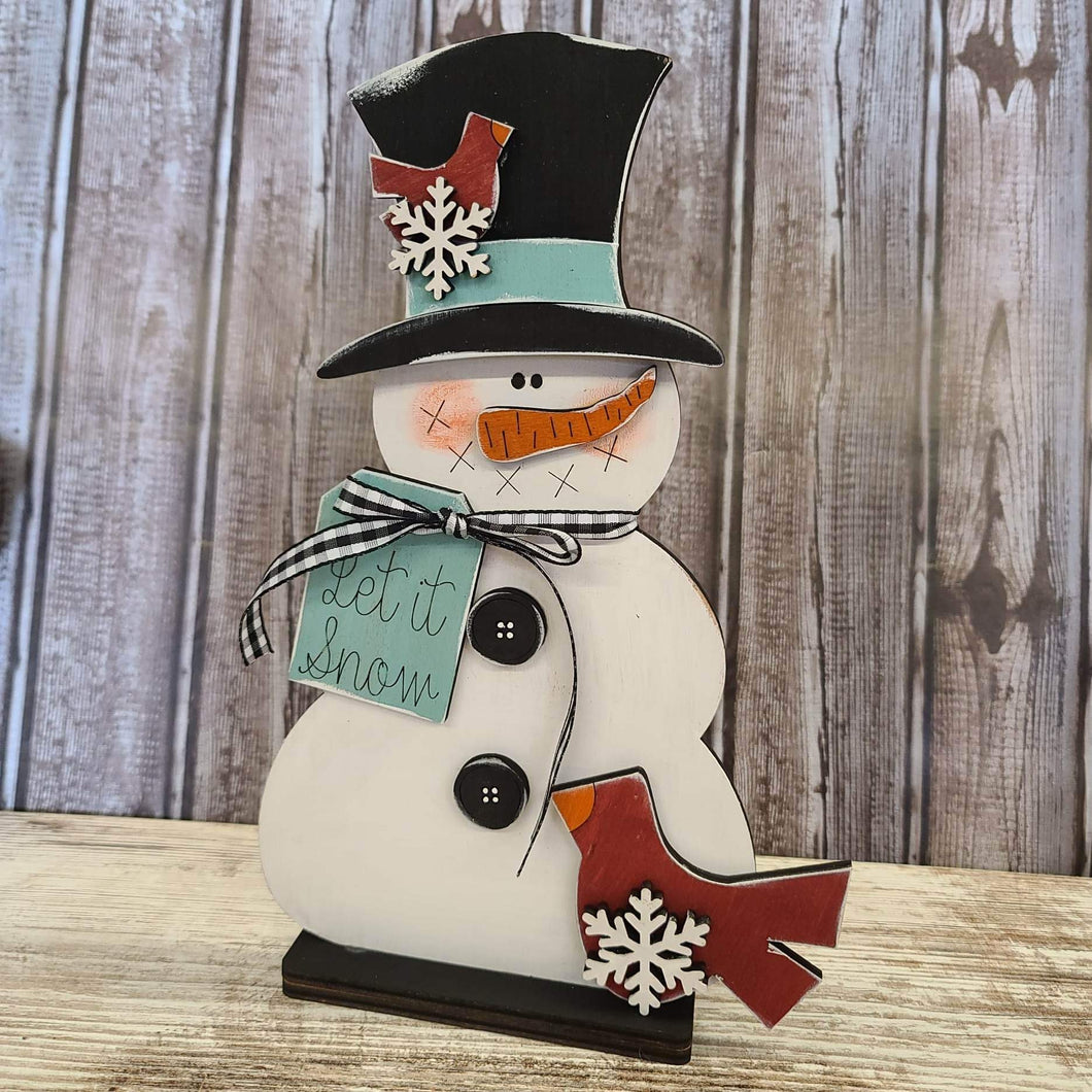 Let it snow snowman shelf sitter