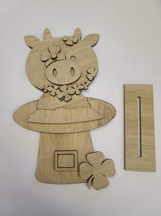 St. Patrick’s Day cow diy kit with supplies