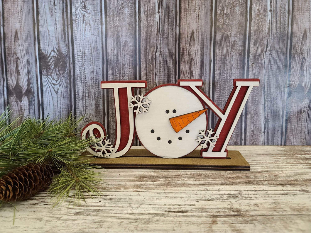Joy snowman shelf sitter
