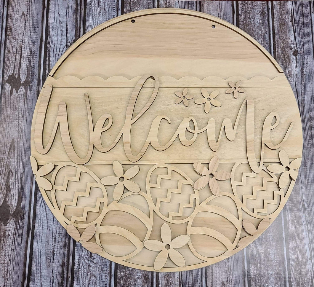 DIY Welcome Easter round 18 inch WITH SUPPLIES