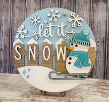 Load image into Gallery viewer, DIY Let it snow fence with snowman with supplies
