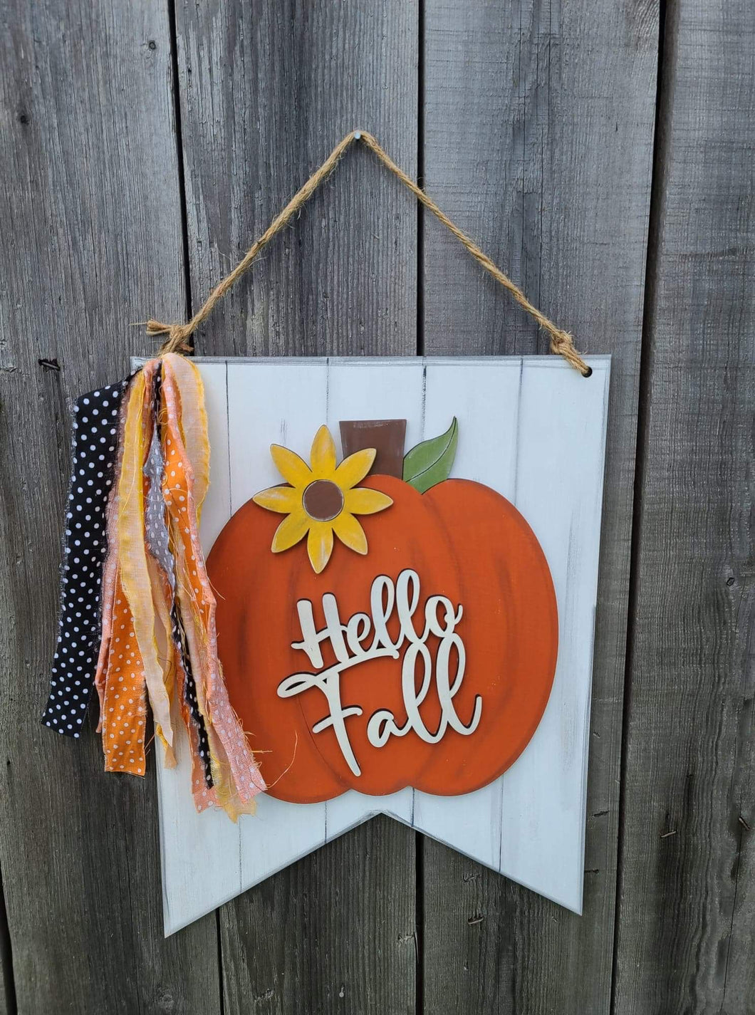 Hello fall pennant doorhanger