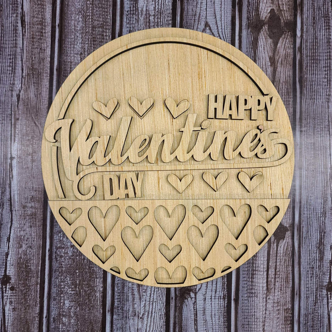 Happy Valentine’s Day round DIY KIT with supplies